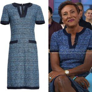 St. John Collection Blue Tweed Dress Size 10 $1195